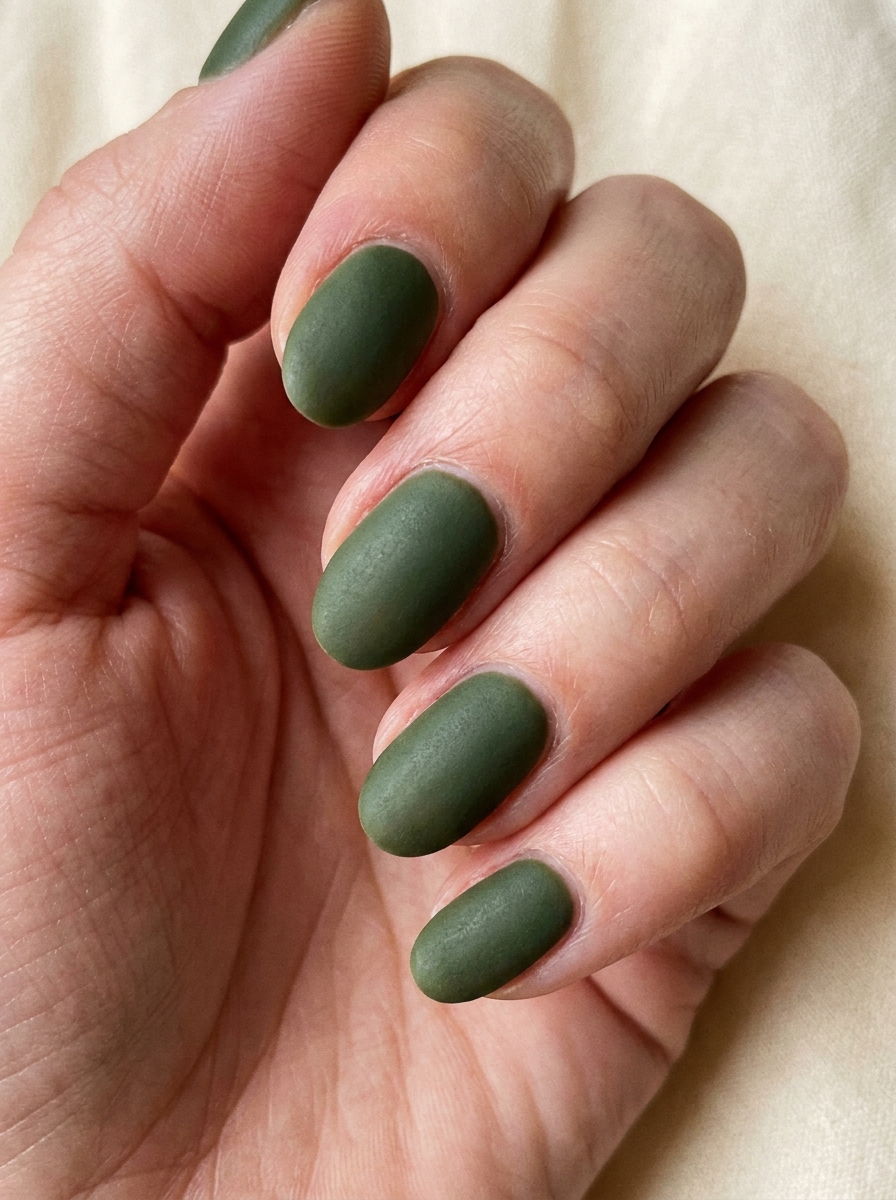 Matte Olive Nails als Matte Nägel Ideen Inspiration 2026